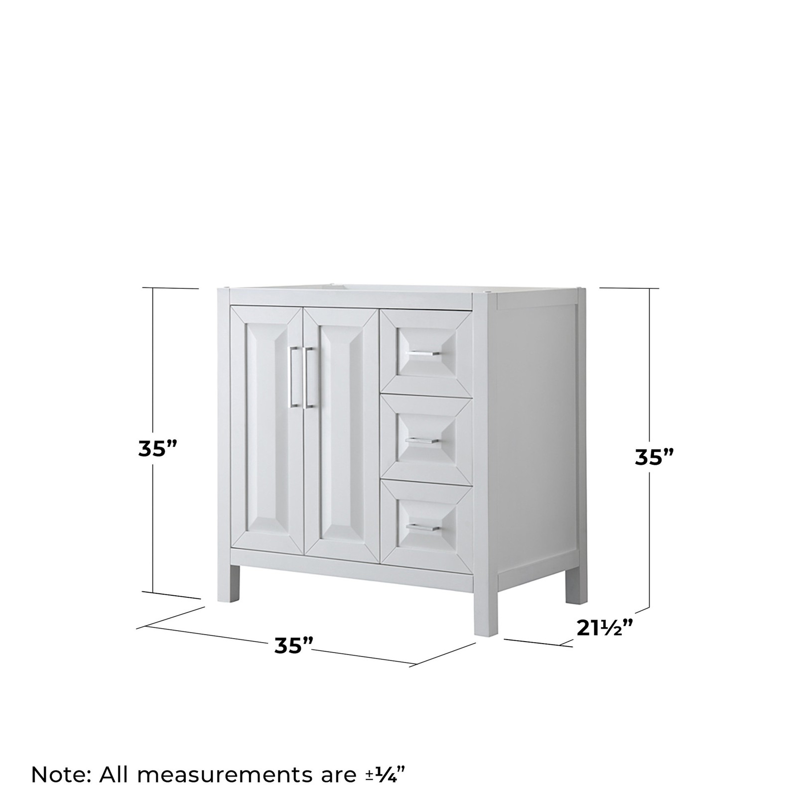 Wyndham Collection WCV252536SCXSXXM24 Daria 35″ Single – White / Brushed Gold
