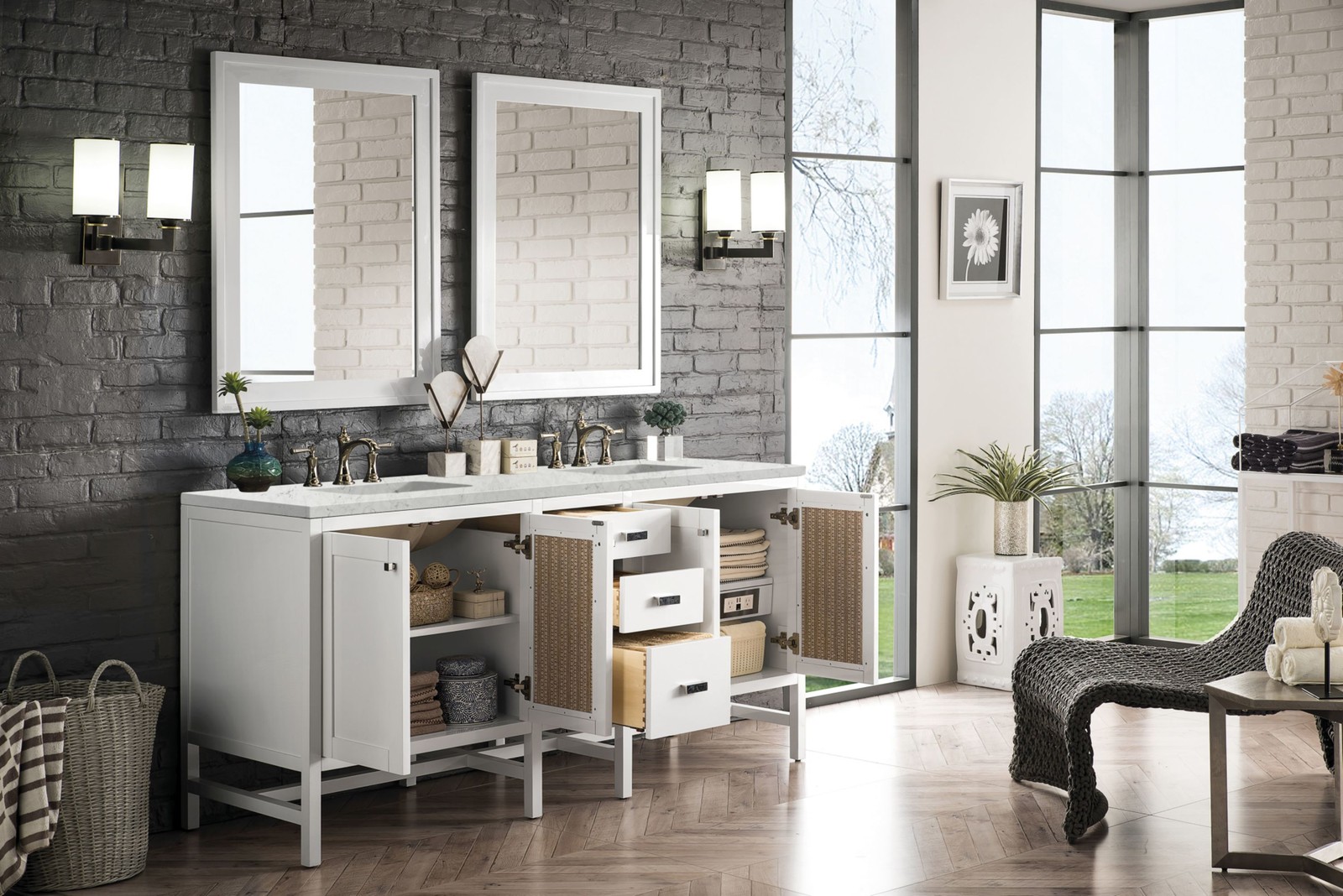 James Martin Vanities E444-V72-3EJP Addison 72″ – Mid Century Acacia