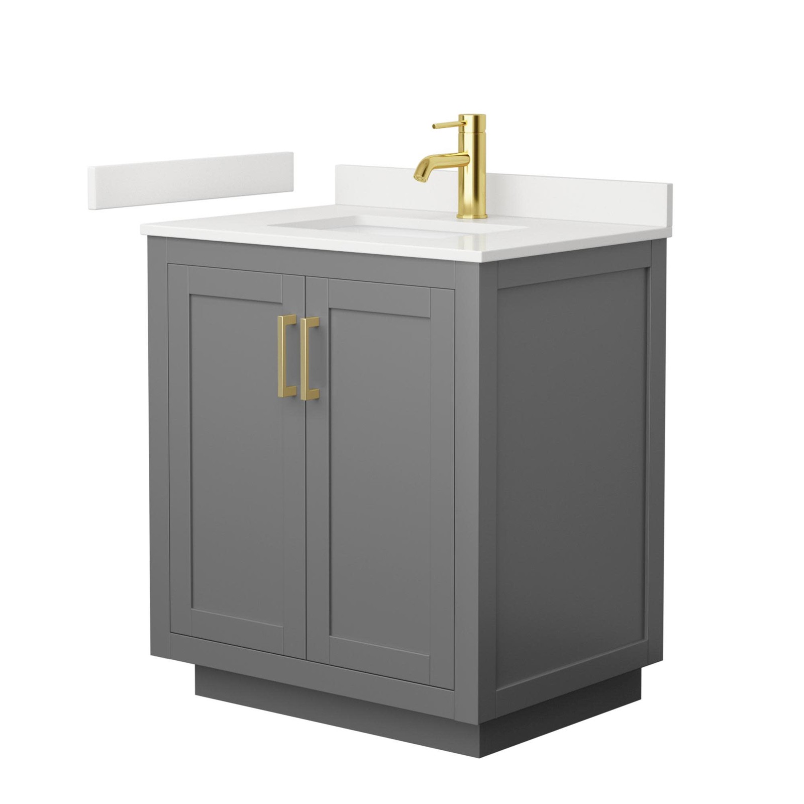 Wyndham Collection WCF292930S-QTZ-UNSMXX Miranda 30″ – Dark Gray / White Quartz