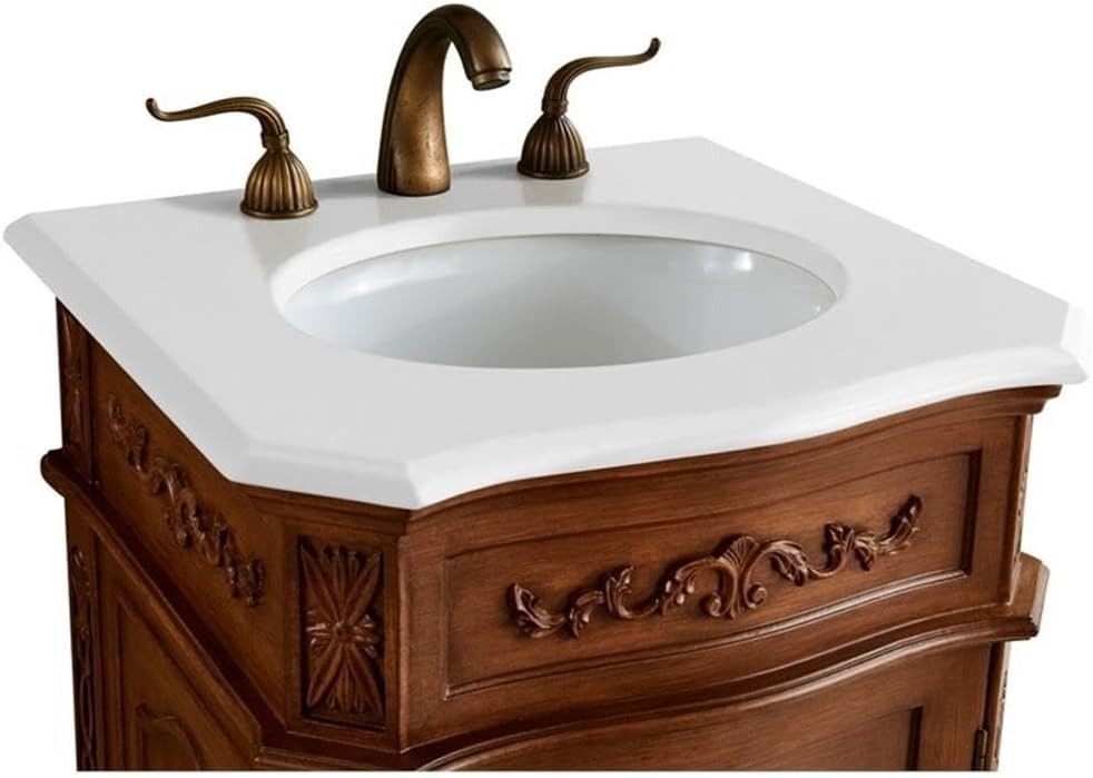 Elegant Lighting VF10121TK-VW 21 inch Single Bathroom Vanity in Teak Finish