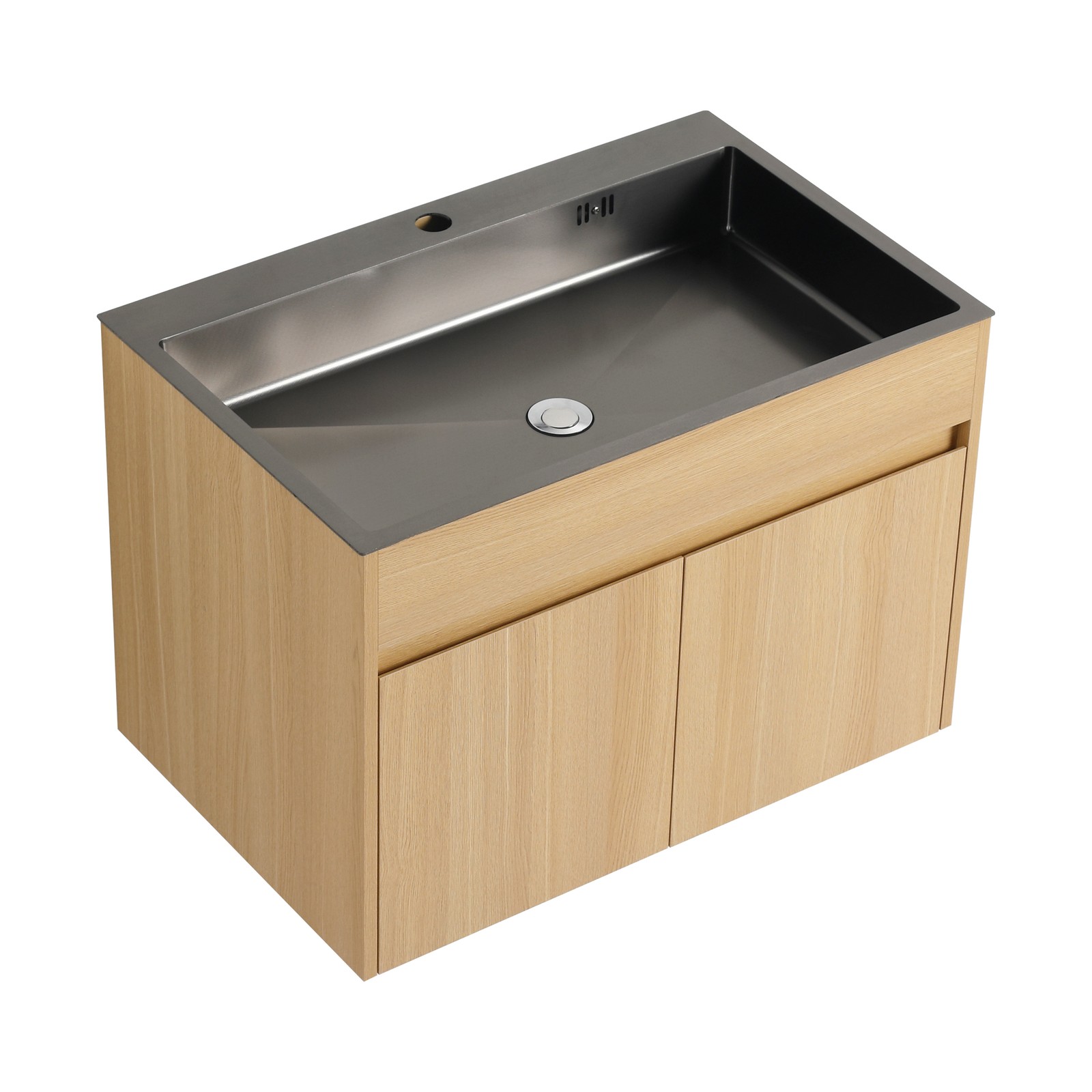 28″ Wall Mounted Bathroom Vanity/ Laundry Utility Cabinet Stainless Steel Sink