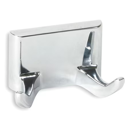 Zoro Select 2Val4 Bathroom Hook, 2 Hook, 1-1/2In D, Chrome, 2Val4