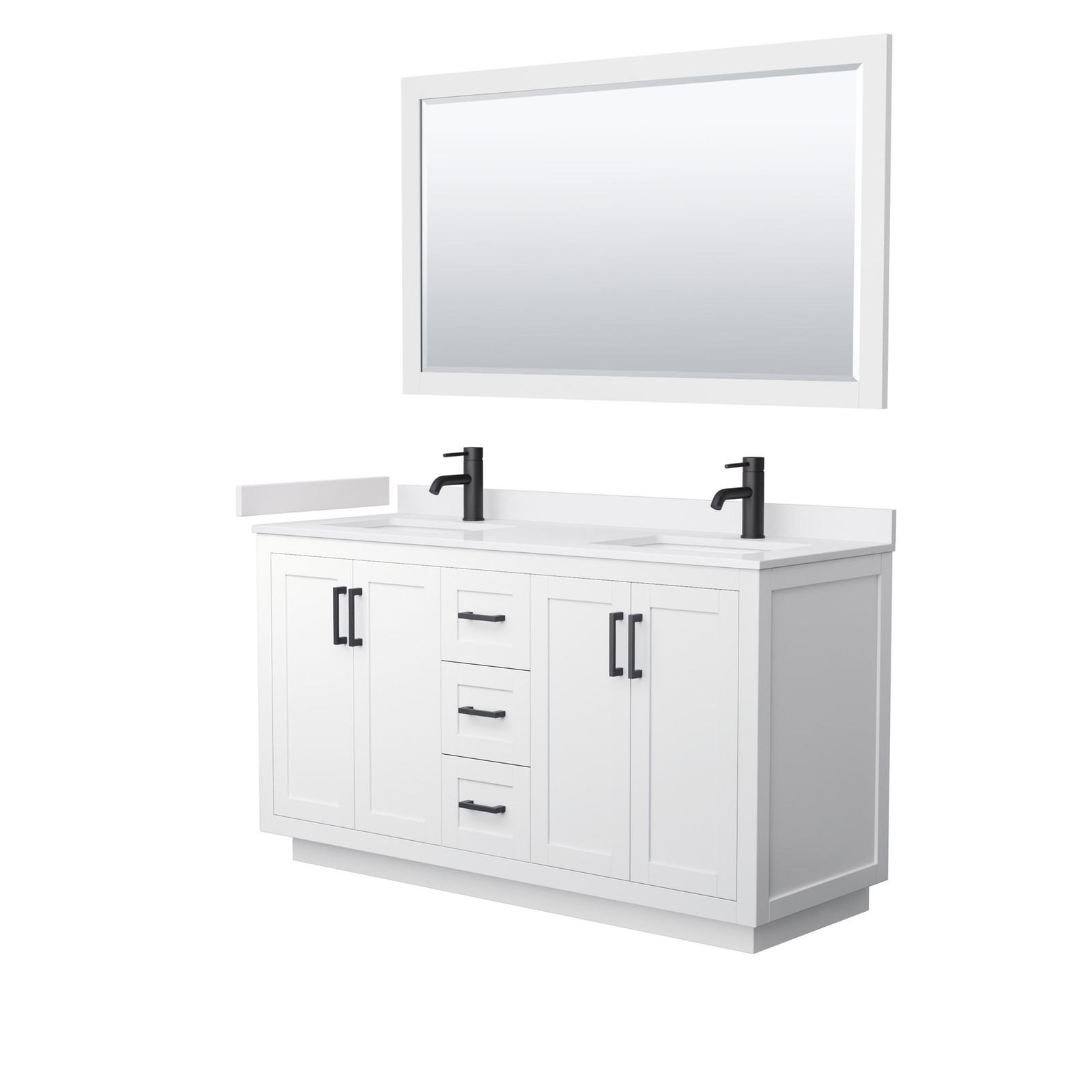 Wyndham Collection WCF2929-60D-VCA-M58 Miranda 60″ – Dark Gray / White Cultured