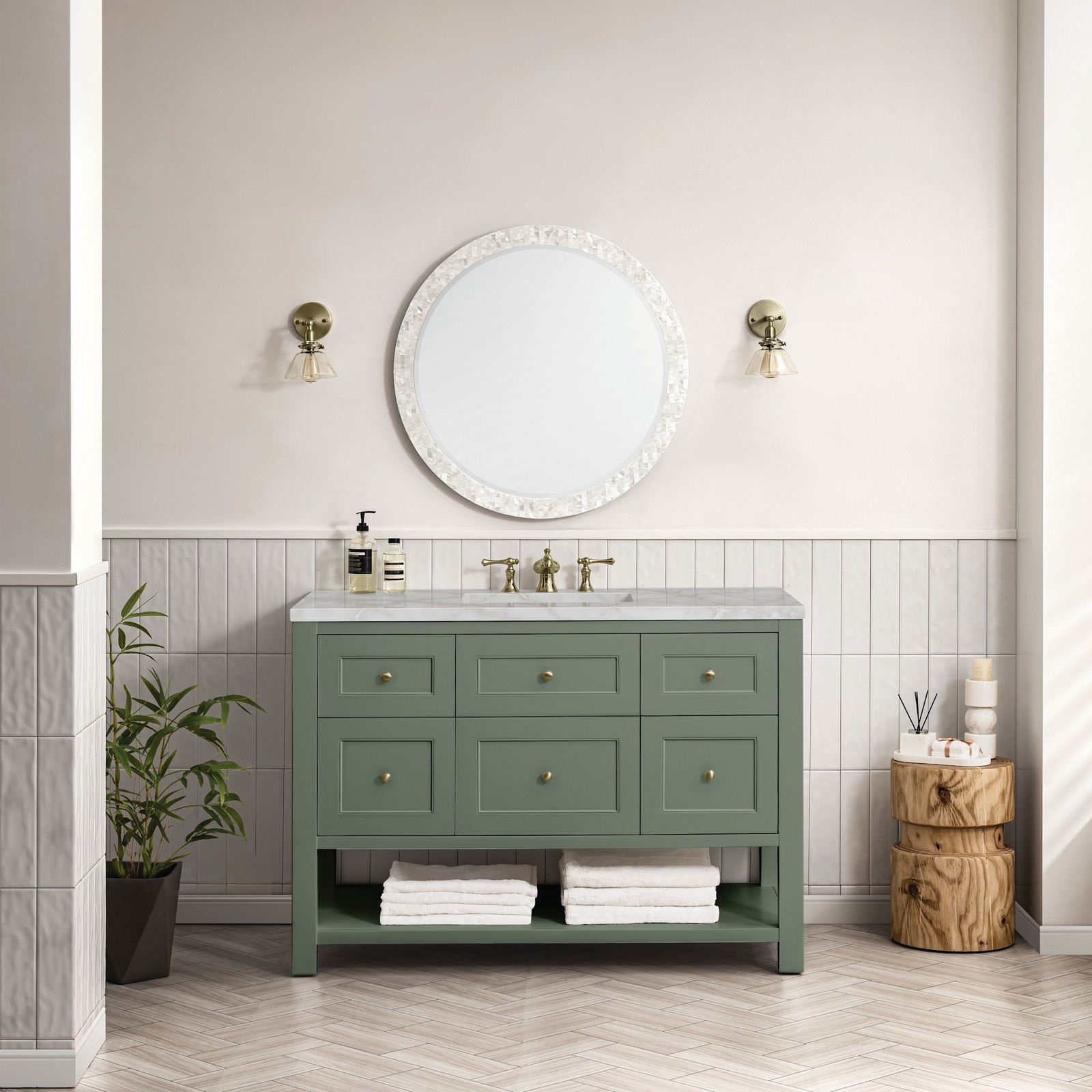 James Martin Vanities 330-V48-FVSL Breckenridge 48″ – Smokey Celadon