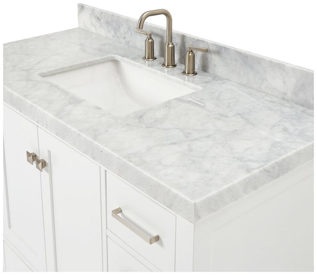 Ariel A048SCW5RVO Cambridge 48″ – Espresso / Italian Carrara Marble Top /