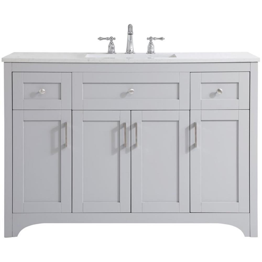 Elegant Decor Moore 48″ Single Quartz Top Bathroom Vanity in Gray