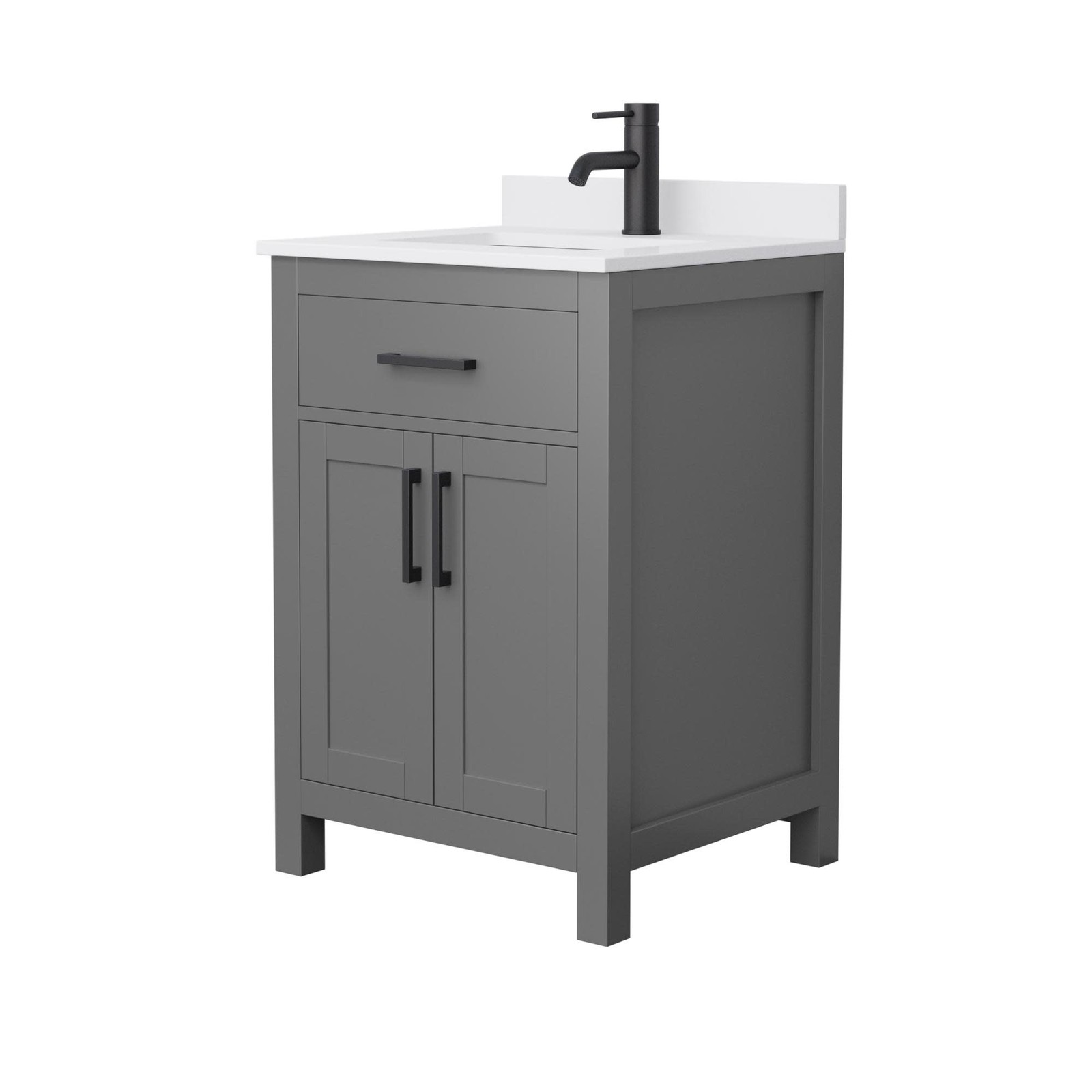 Wyndham Collection WCG242424S-VCA-MXX Beckett 24″ – Dark Gray / White Cultured