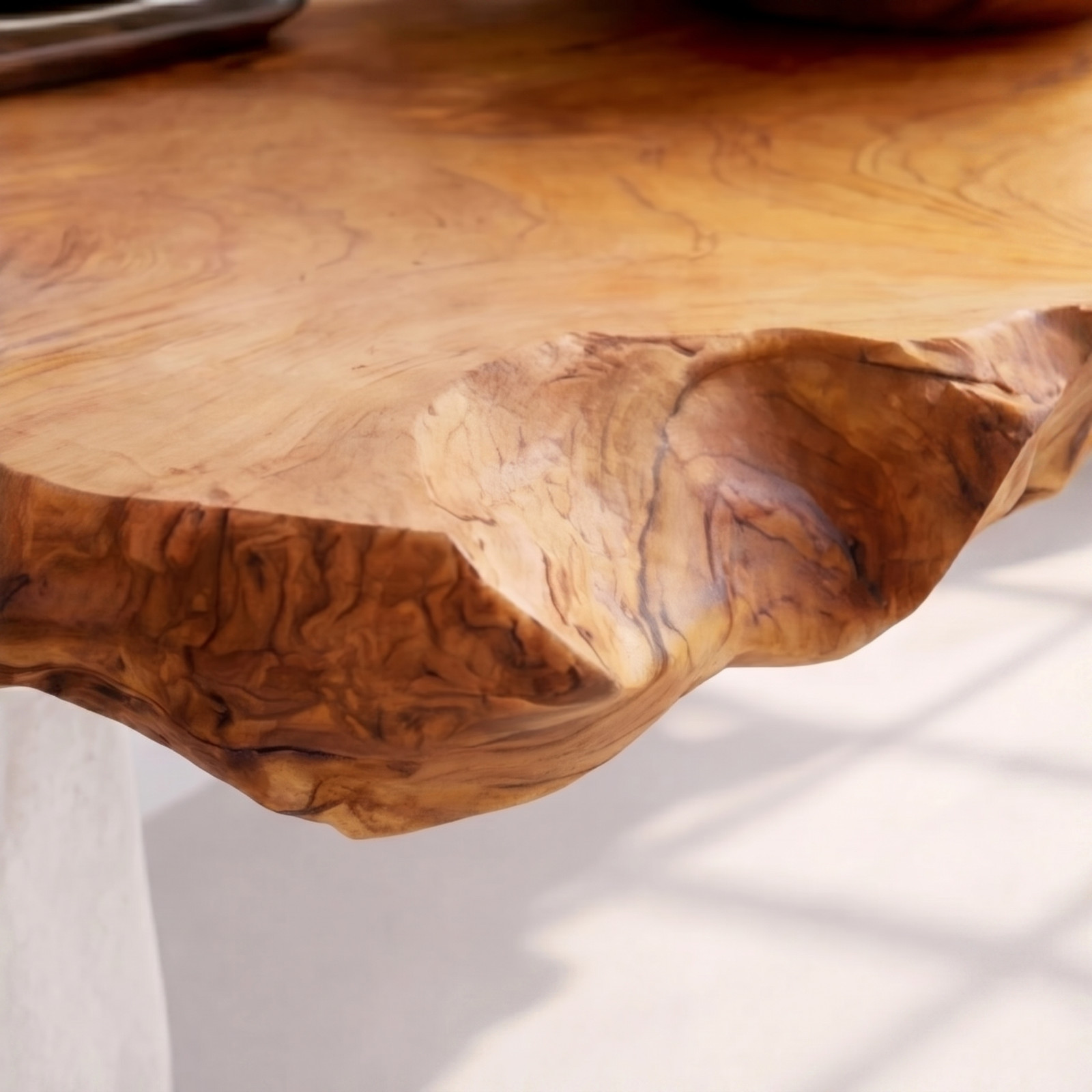 Organic Modern Bathroom Vanity – Natural Edge Solid Wood Slab Sink Console