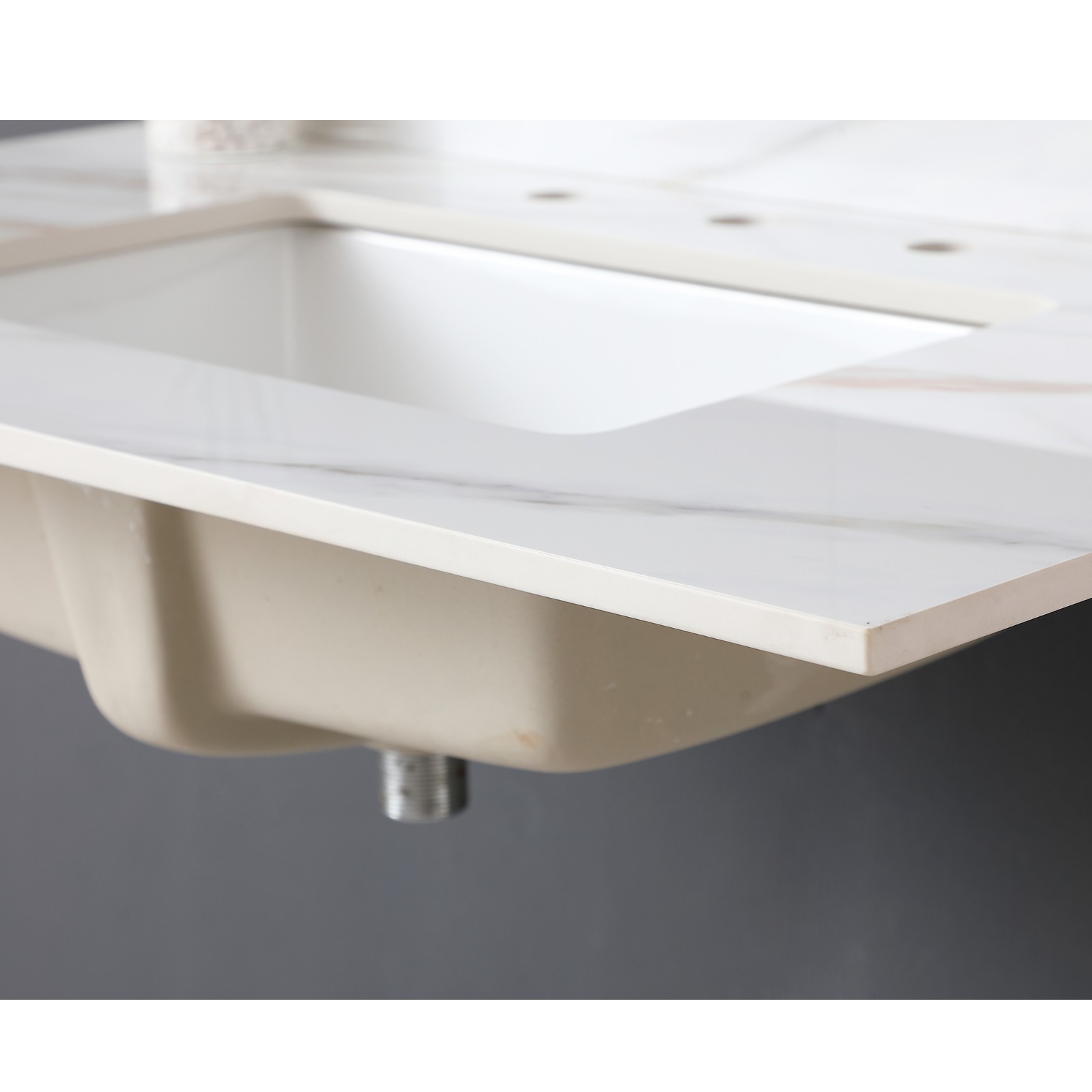 37″ Marble Vanity Top with Undermount Sink & Backsplash Carrara White