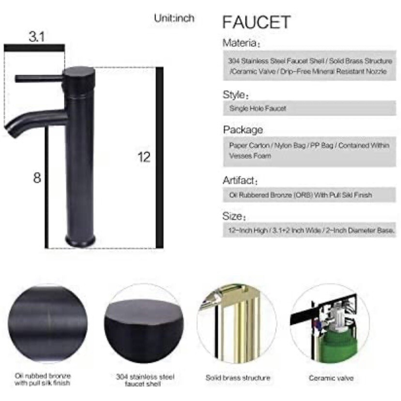 Bathroom Artistic Glass Sink Free Oil Rubbed Bronze Faucet And Pop Up Drain