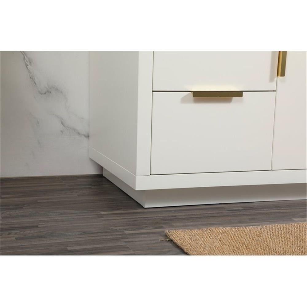Elegant Decor Blake 48″ Aluminum Alloy MDF Single Bathroom Vanity in White