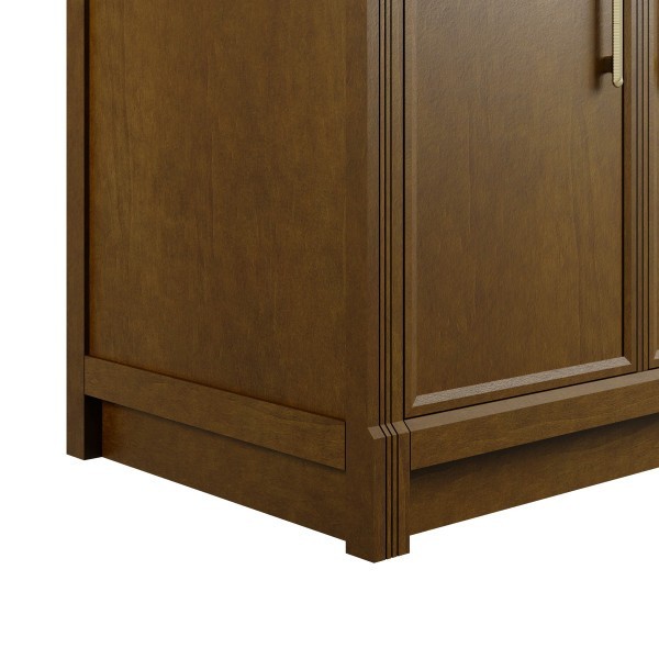 96″ James Martin Bellshire 660-VMC96-HNO-3VSL Dual Vanity Cabinet Silver Top