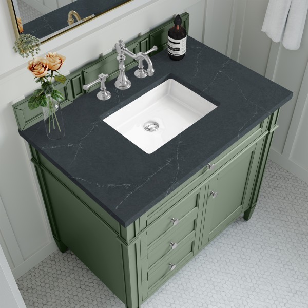 36″ James Martin Brittany 650-V36-SC-3CSP Vanity Cabinet Charcoal Soapstone Top