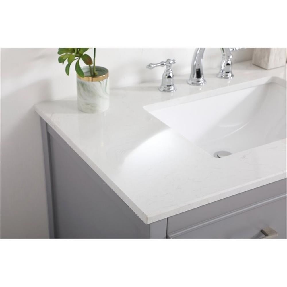 Elegant Decor Sinclaire 36″ Aluminum Alloy & MDF Single Bathroom Vanity in Gray