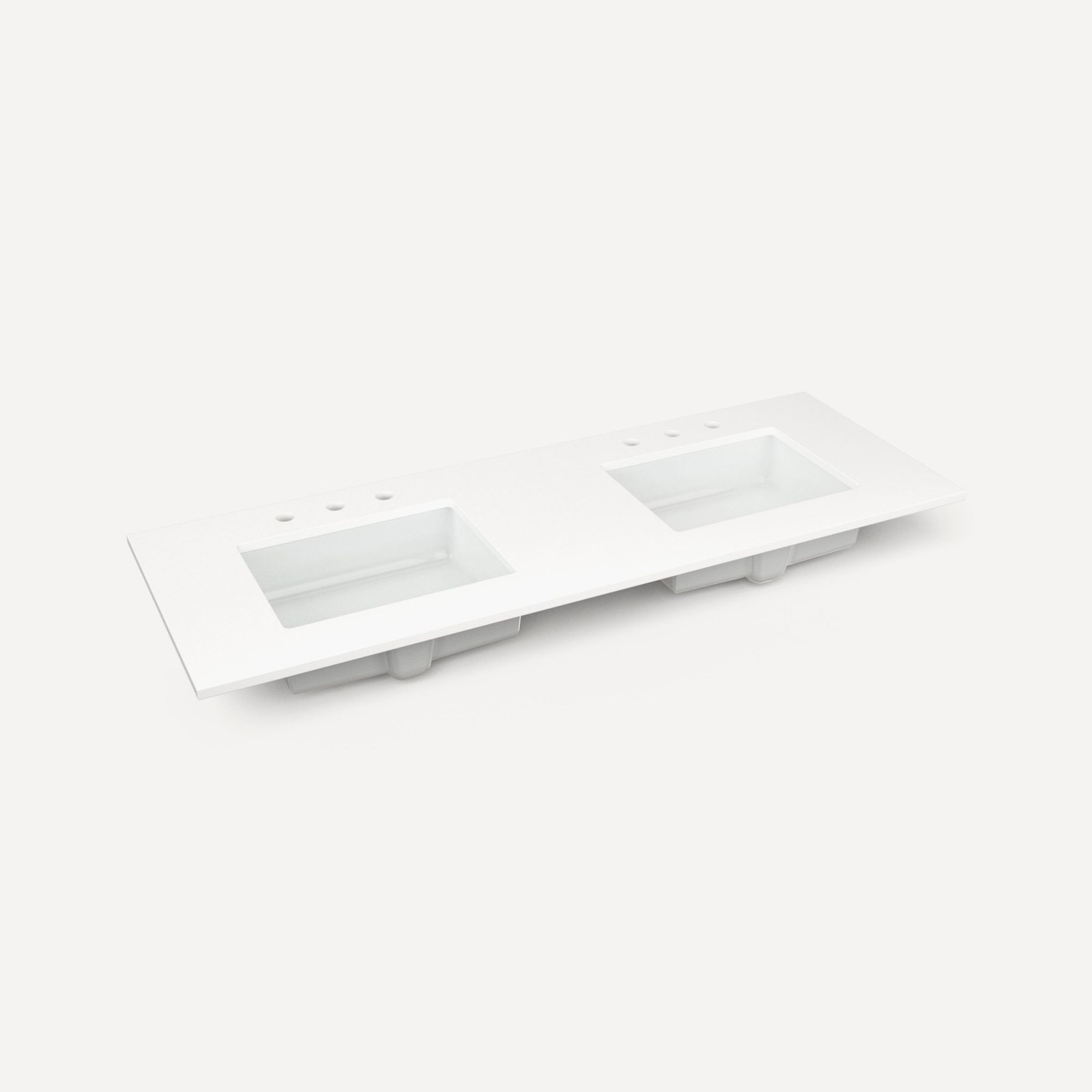 Robern TB61UDO-8D2 61″ Quartz Vanity Top for Widespread Faucet – Grey