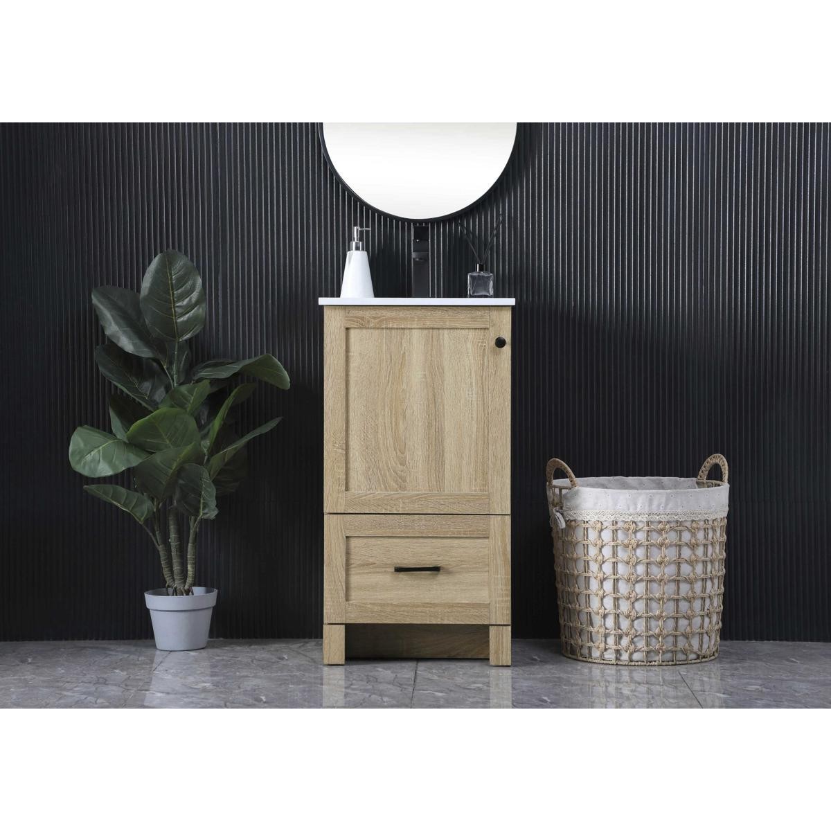 Elegant Lighting VF2818MW Soma 18 X 34 inch Mango Wood Bathroom Vanity Cabinet
