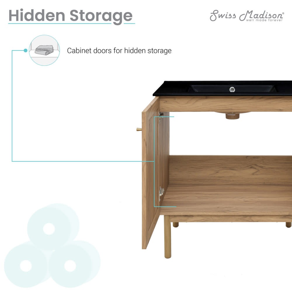 Swiss Madison SM-BV664MB Classe 30″ – Golden Oak / Matte Black