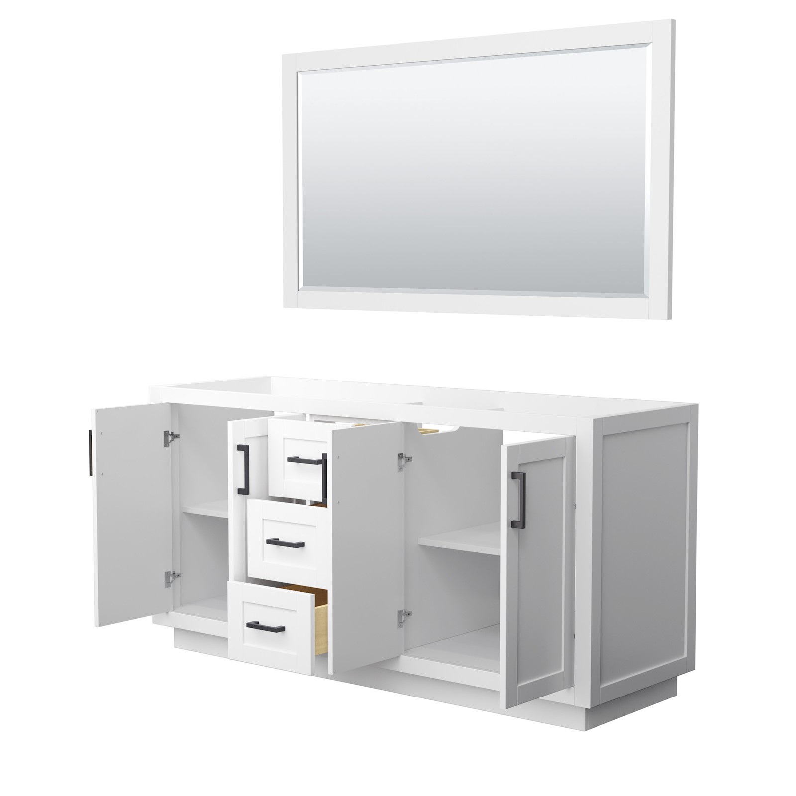 Wyndham Collection WCF2929-66D-CX-M58 Miranda 66″ Double – White / Brushed Gold