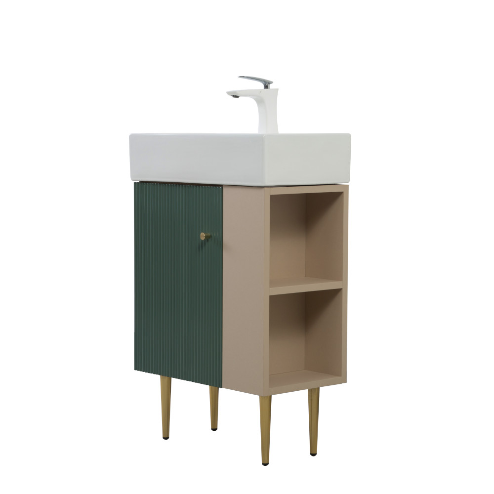 21.6″ Bathroom Vanity Base Only, Green, Open Shelf, W1920P385635