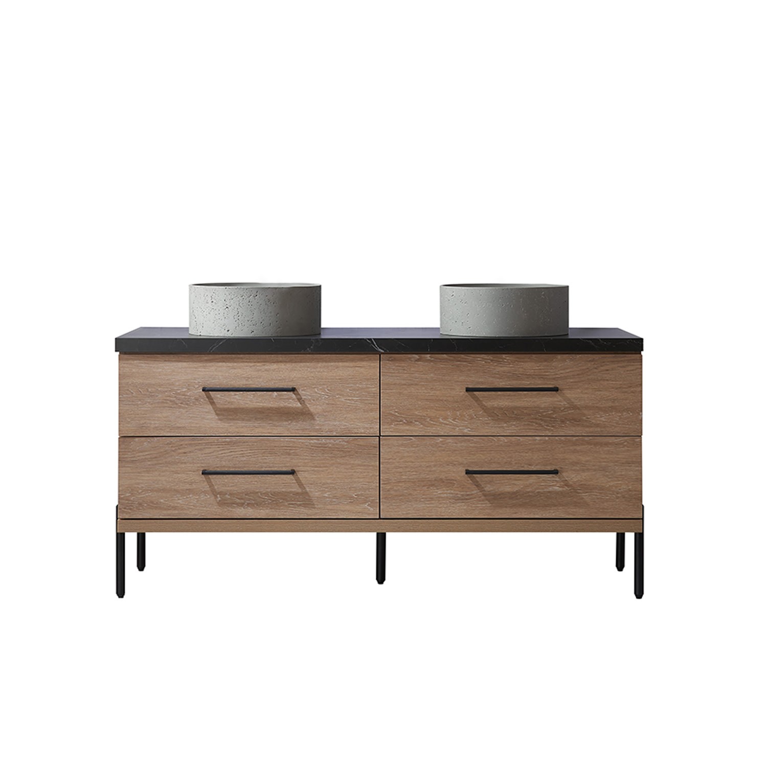 Miseno MV-NM-705160R Trento 60″ – North American Oak / Black