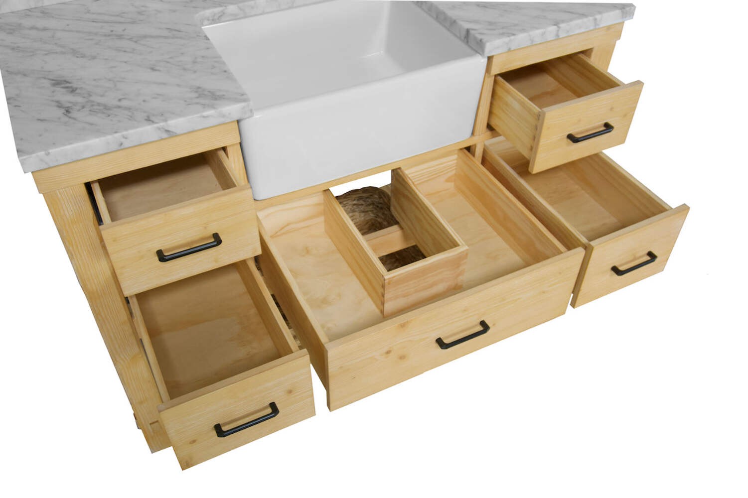 Charlotte 48-inch Farmhouse Vanity with Carrara Marble Top