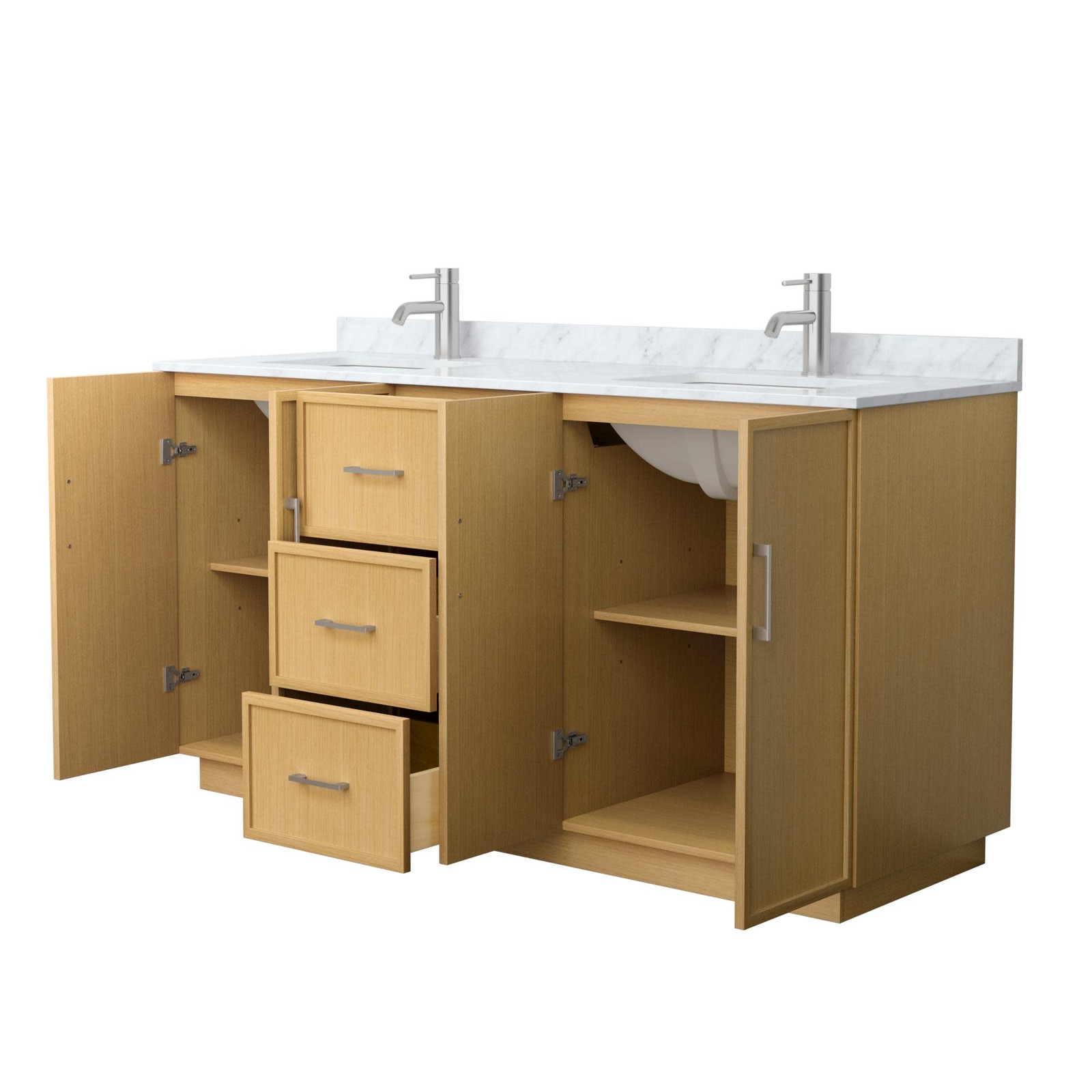 Wyndham Collection WCH7474-66D-CMUNS-MXX Elan TK 66″ – Light Oak / Matte Black