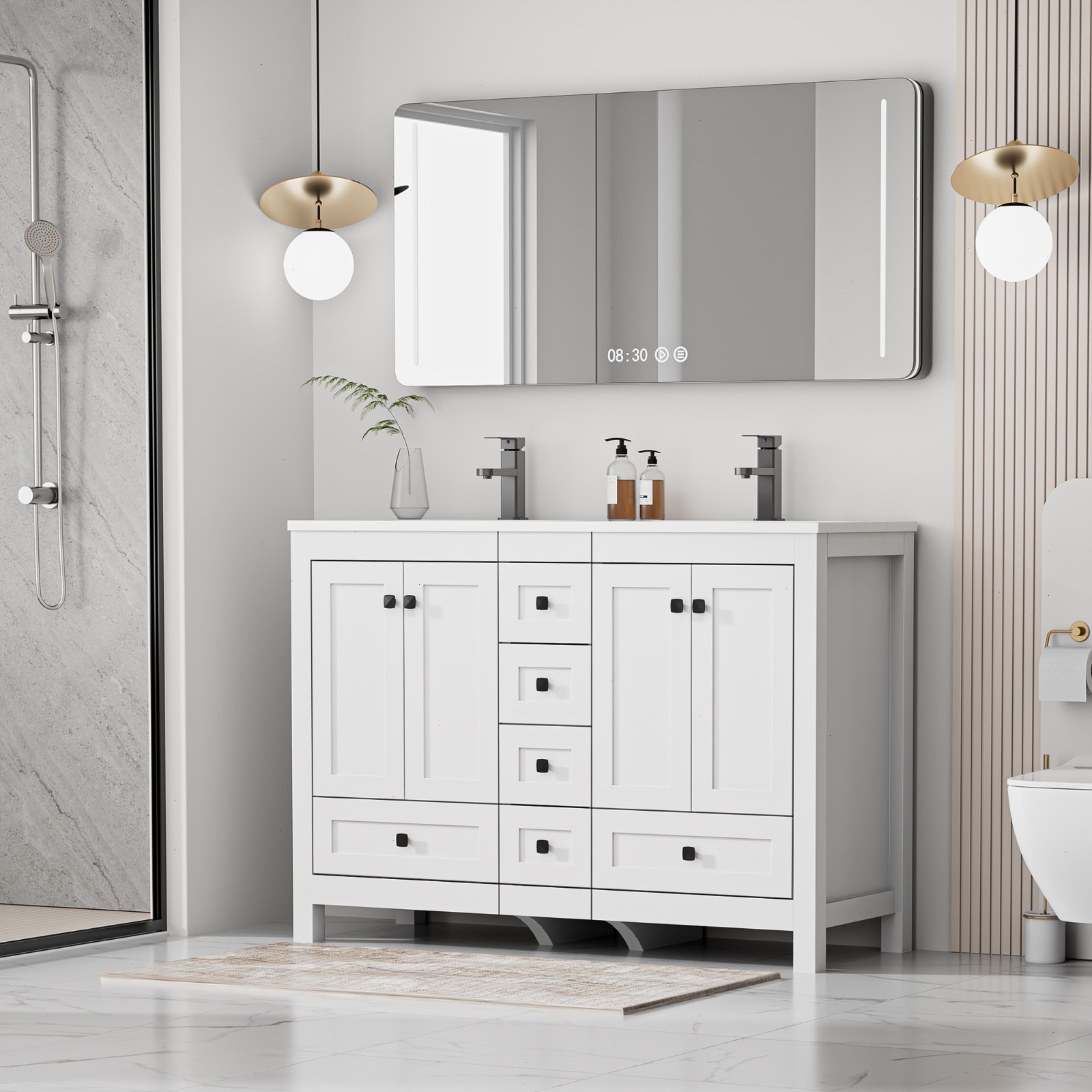 48”/60” Bathroom Vanity with Resin Sink Top