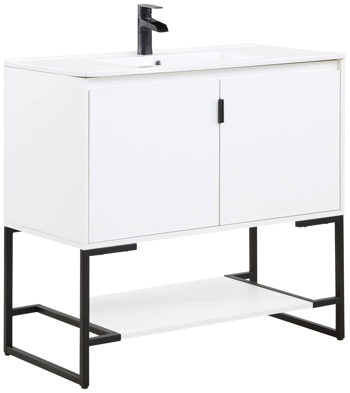 Scarsdale 36″ Wide Melamine White Bathroom Vanity Sink