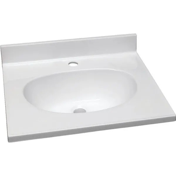 Design House® 19×17″ Cultured Marble Single Hole Vanity Top In White