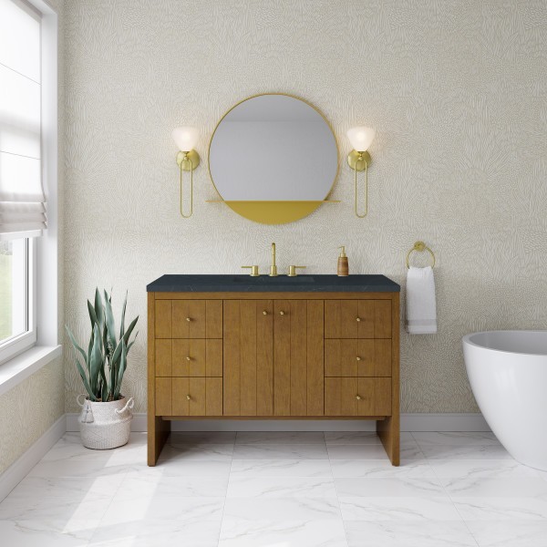 48″ James Martin Hudson 435-V48-HNO-3CSP Vanity Cabinet Charcoal Soapstone Top