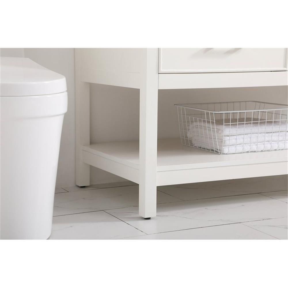 Elegant Decor Sinclaire 42″ Aluminum Alloy & MDF Single Bathroom Vanity in White