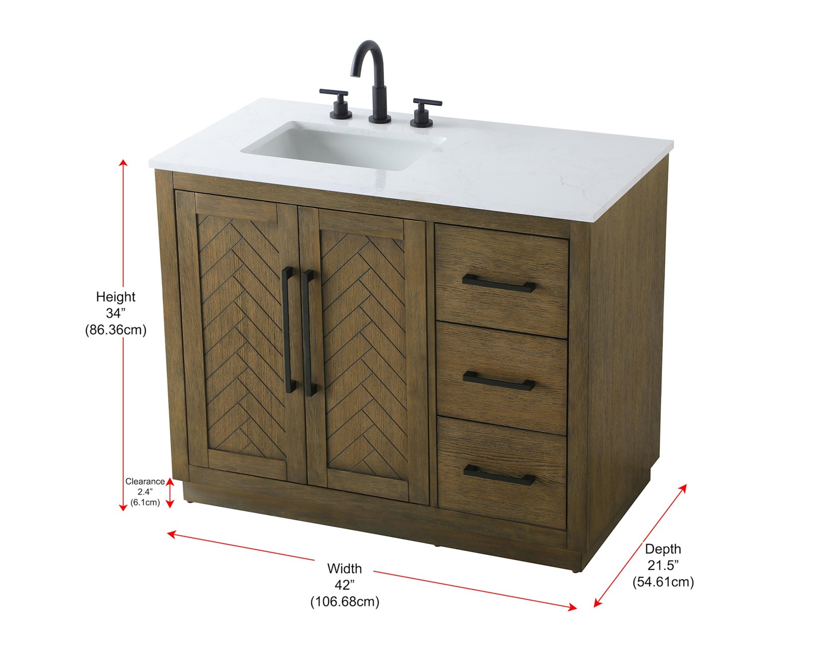 Elegant Lighting VF29042 Chase 42″ – Hazel Oak