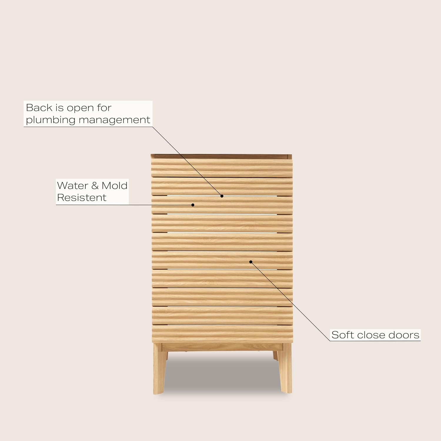 Chic Oak 2-Shelf Bath Vanity Cabinet – Modern Farmhouse Style, 20″ Wide