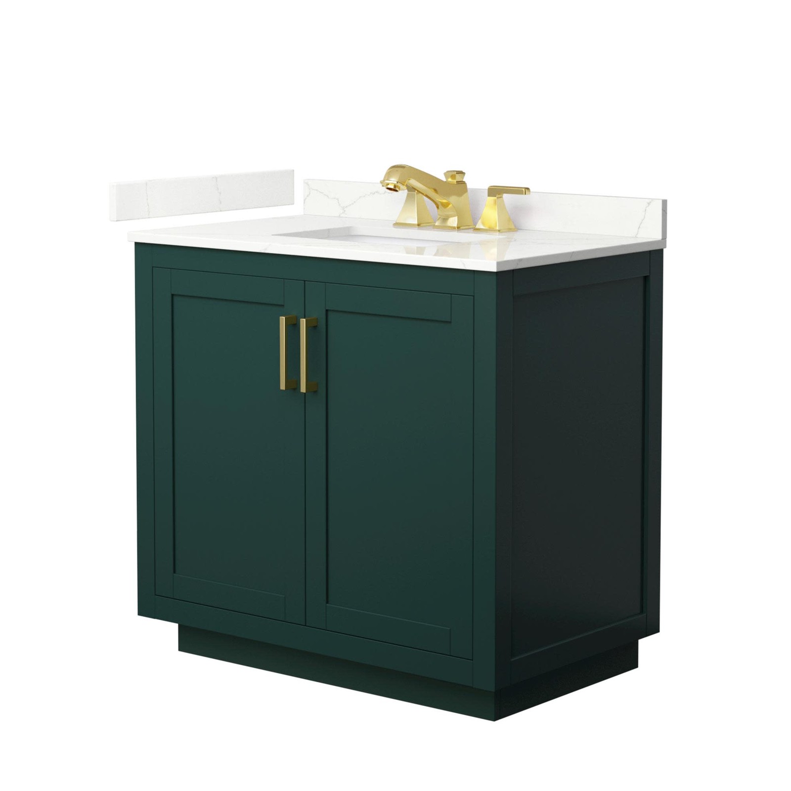 Wyndham Collection WCF292936S-QTZ-US3MXX Miranda 36″ – Dark Gray / Giotto Quartz