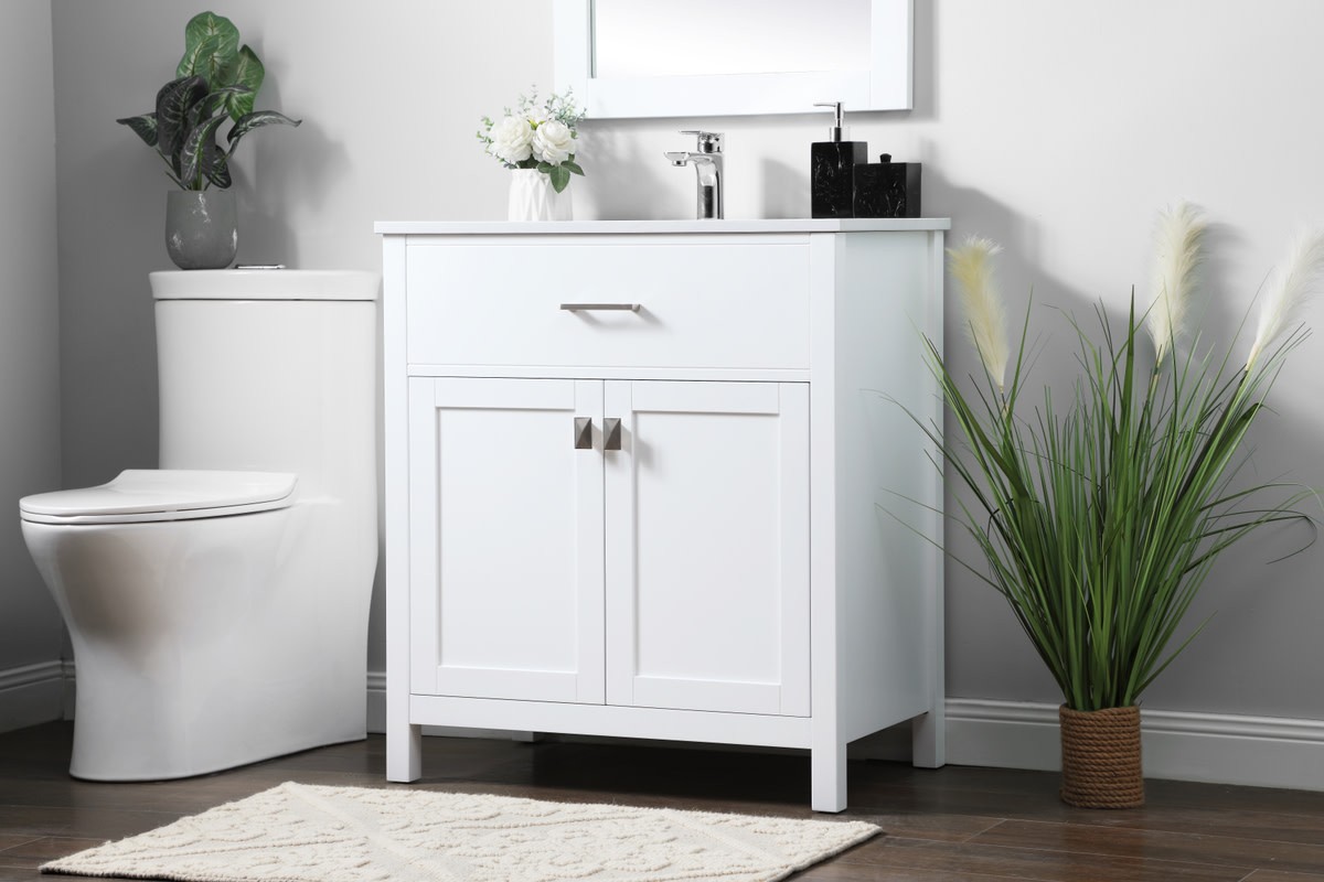 Elegant Lighting VF28830 Harrison 30″ – White