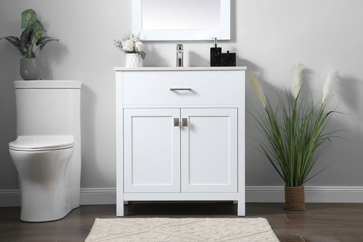 Elegant Lighting VF28830 Harrison 30″ – White