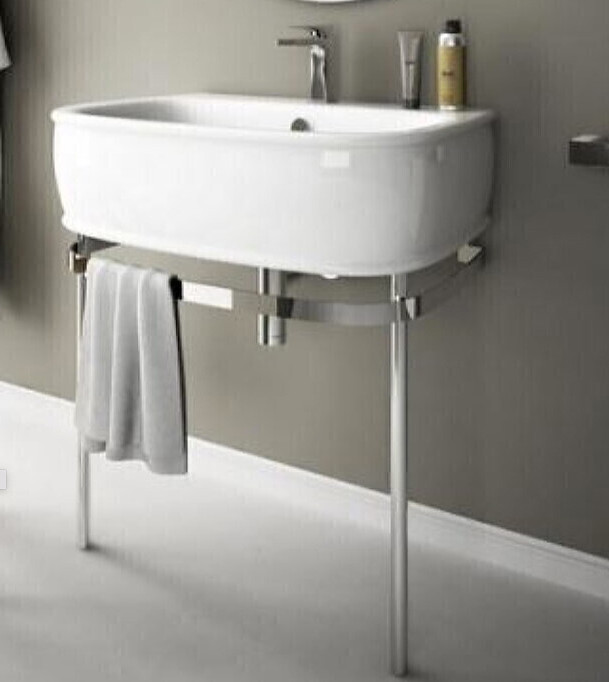ARTCERAM Azuley Metal Console Polished Chrome AZA002 Made in ITALY