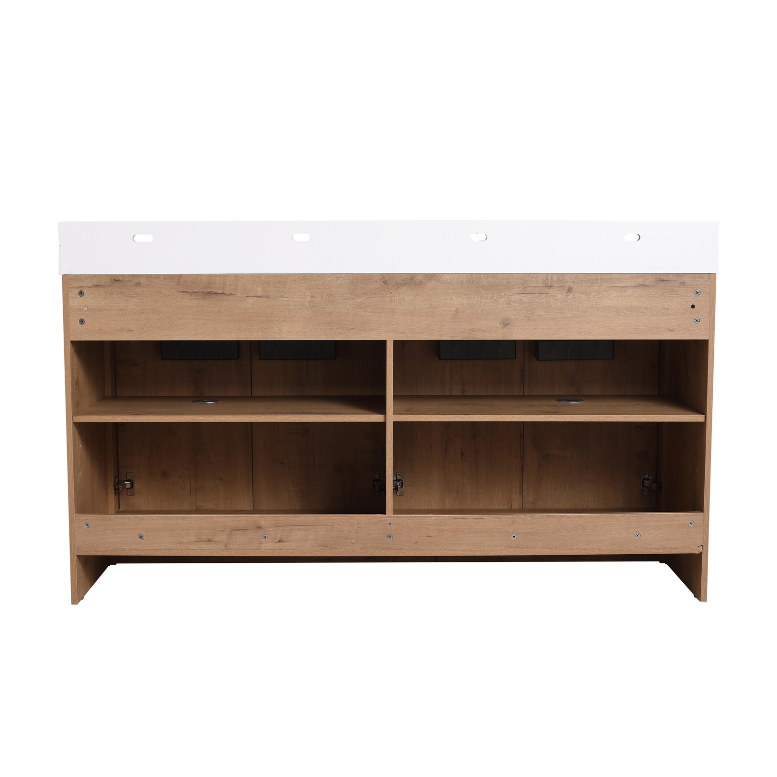 60 inch Freestanding Bathroom Vanity Cabinet Storage W/Dual Basin Sink +4 Doors