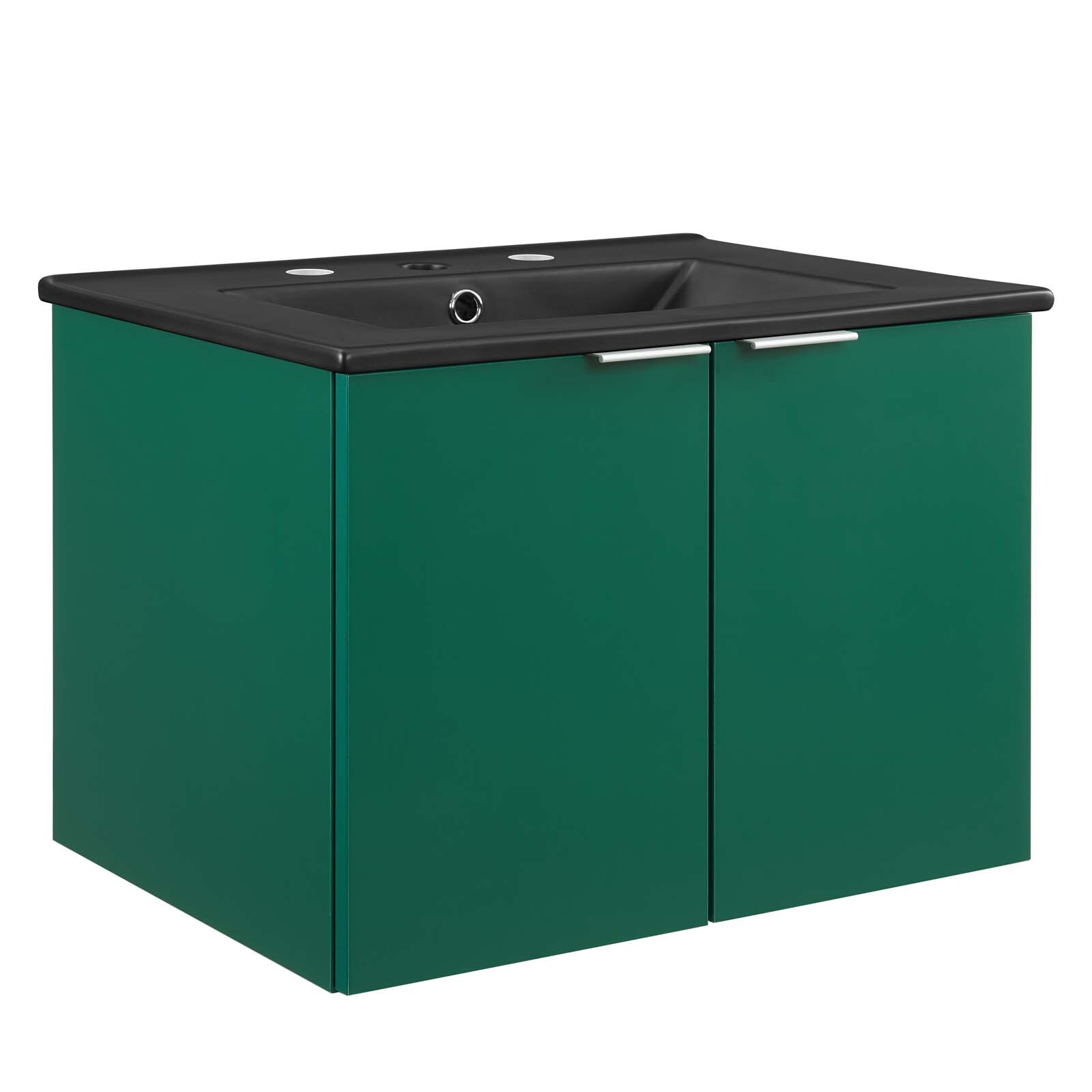 Modway Maybelle 24″ Wall-Mount Bathroom Vanity In Green Black