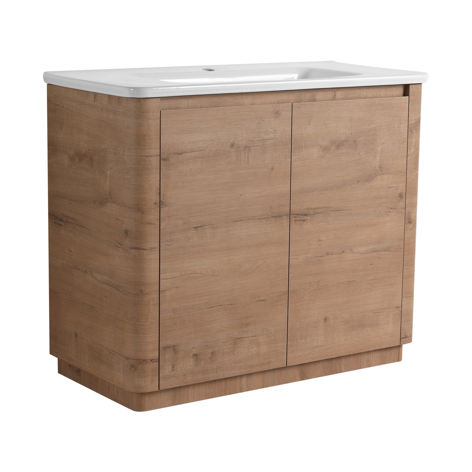 40 inch Freestanding Bathroom Vanity with Ceramic Sink Adjustable Shelf Plywood