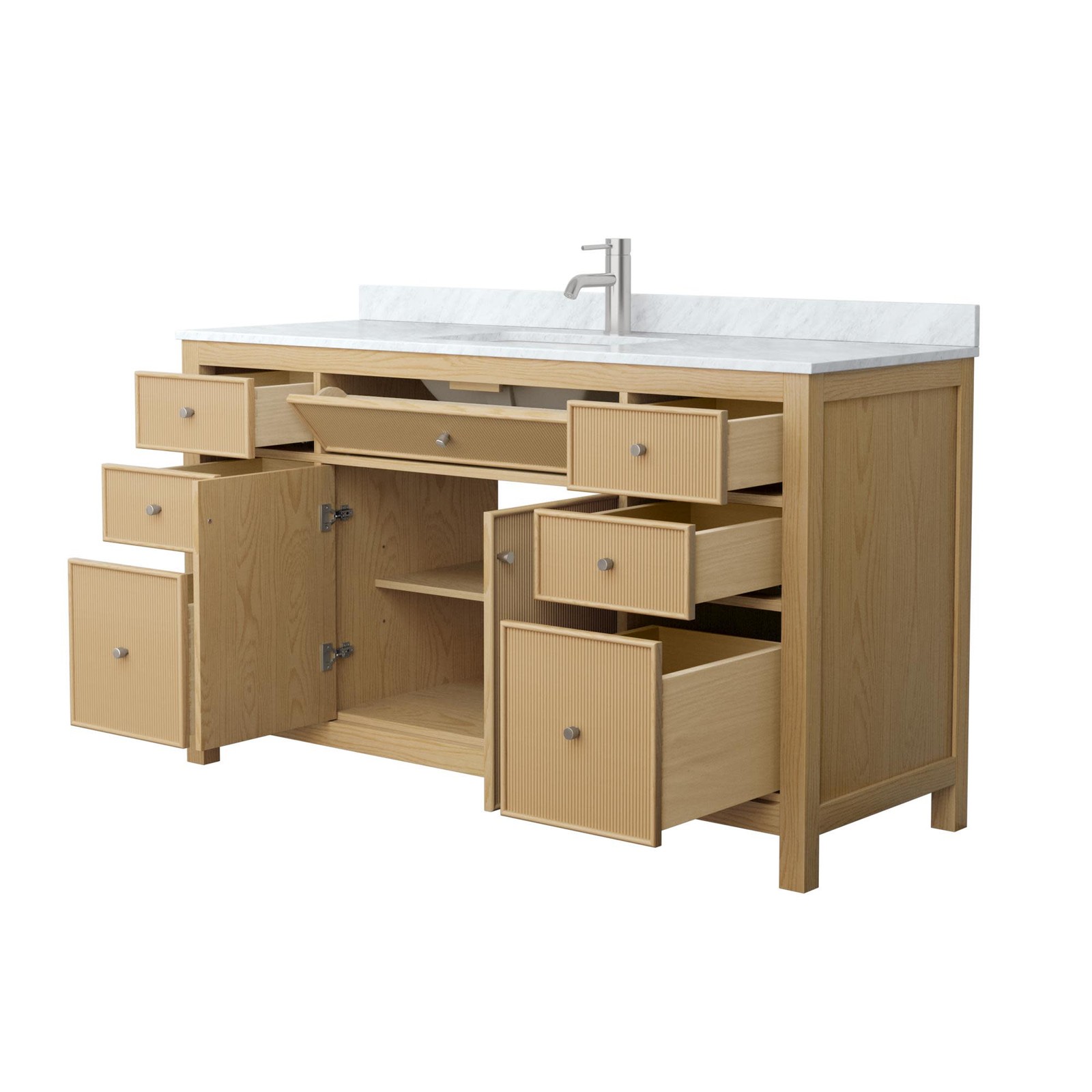 Wyndham Collection WCF9292-60S-CMUNSMXX Pendry 60″ – Tanned Oak / Brushed Nickel