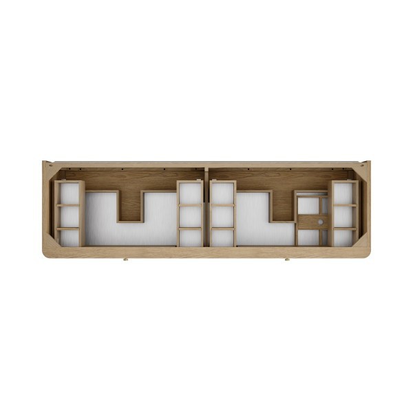 72″ James Martin Allamari D640-V72-DMS-WWZ Double Vanity Cabinet White Zeus Top
