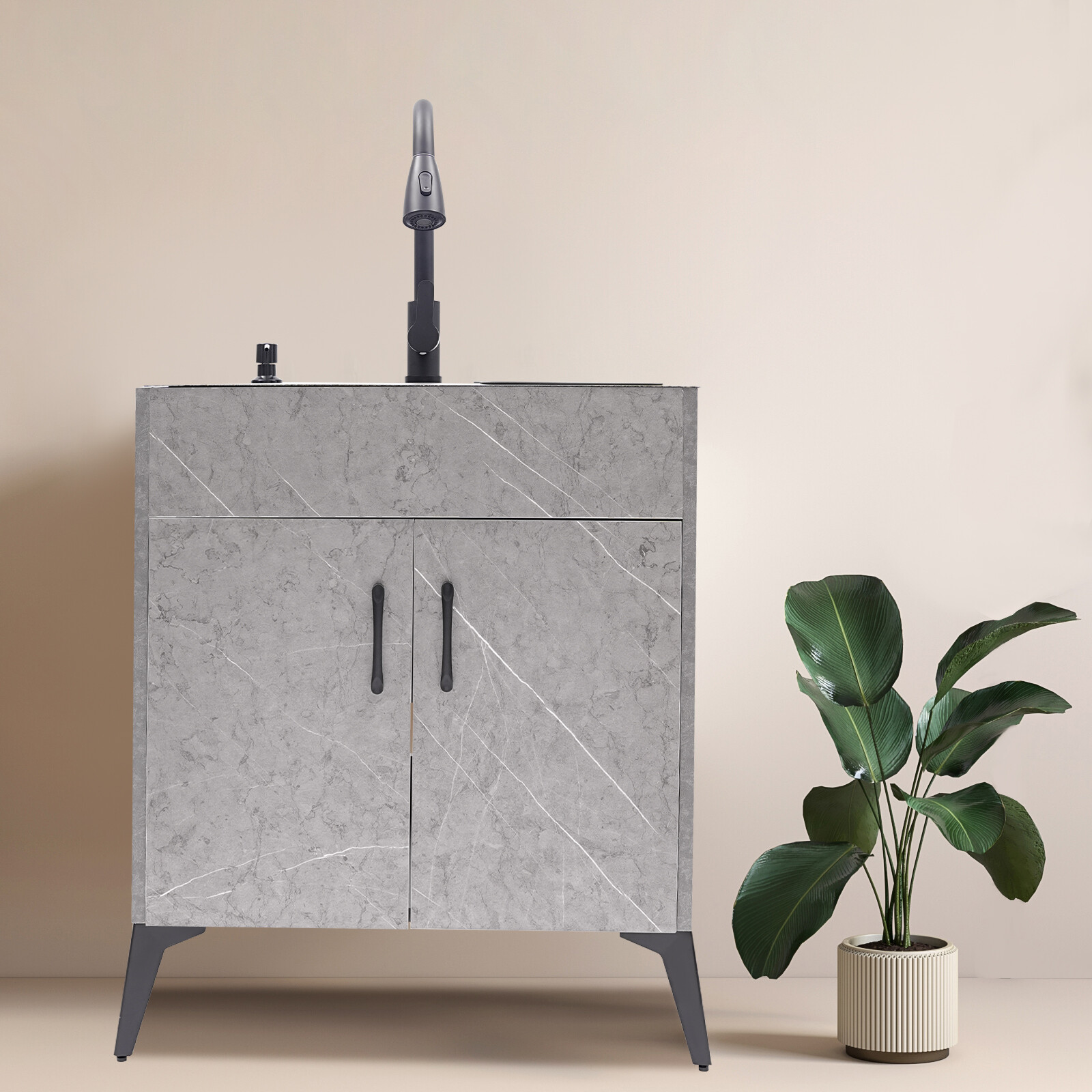 Bathroom Vanity Cabinet With Sink Kitchen Cabinet With 2 Soft Closing Doors
