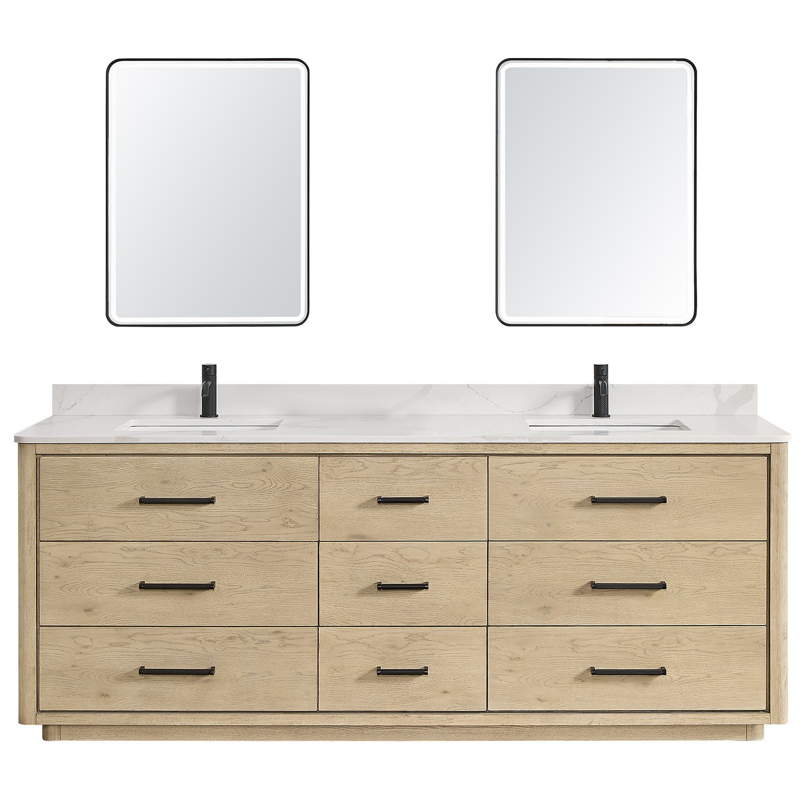 Miseno MV-706584 Porto 84″ – Aged Natural Oak / Fish Maw White