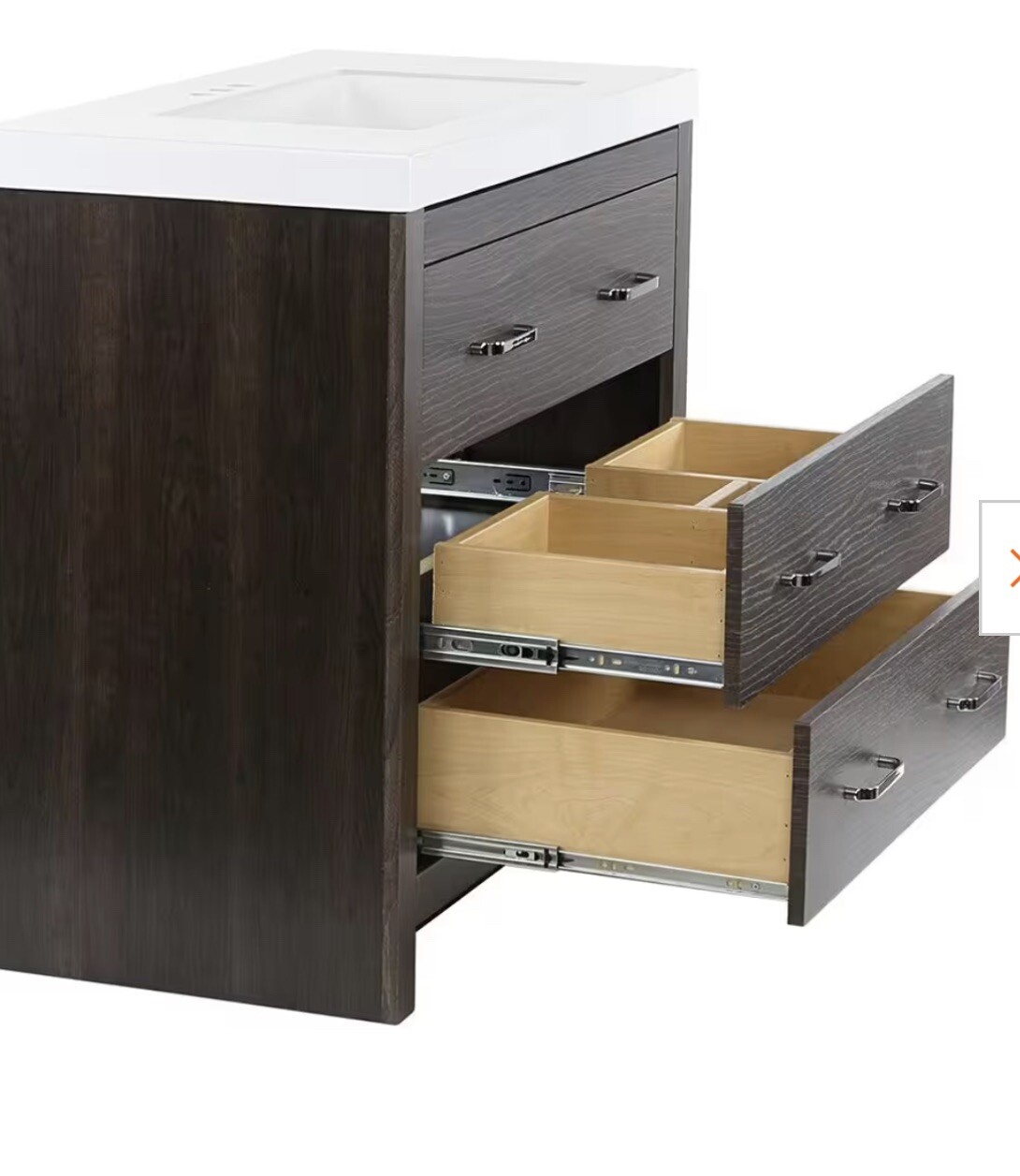 Glacier Bay 36” Vanity Combo With White Sink & Matching Mirror Bathroom Cabinets