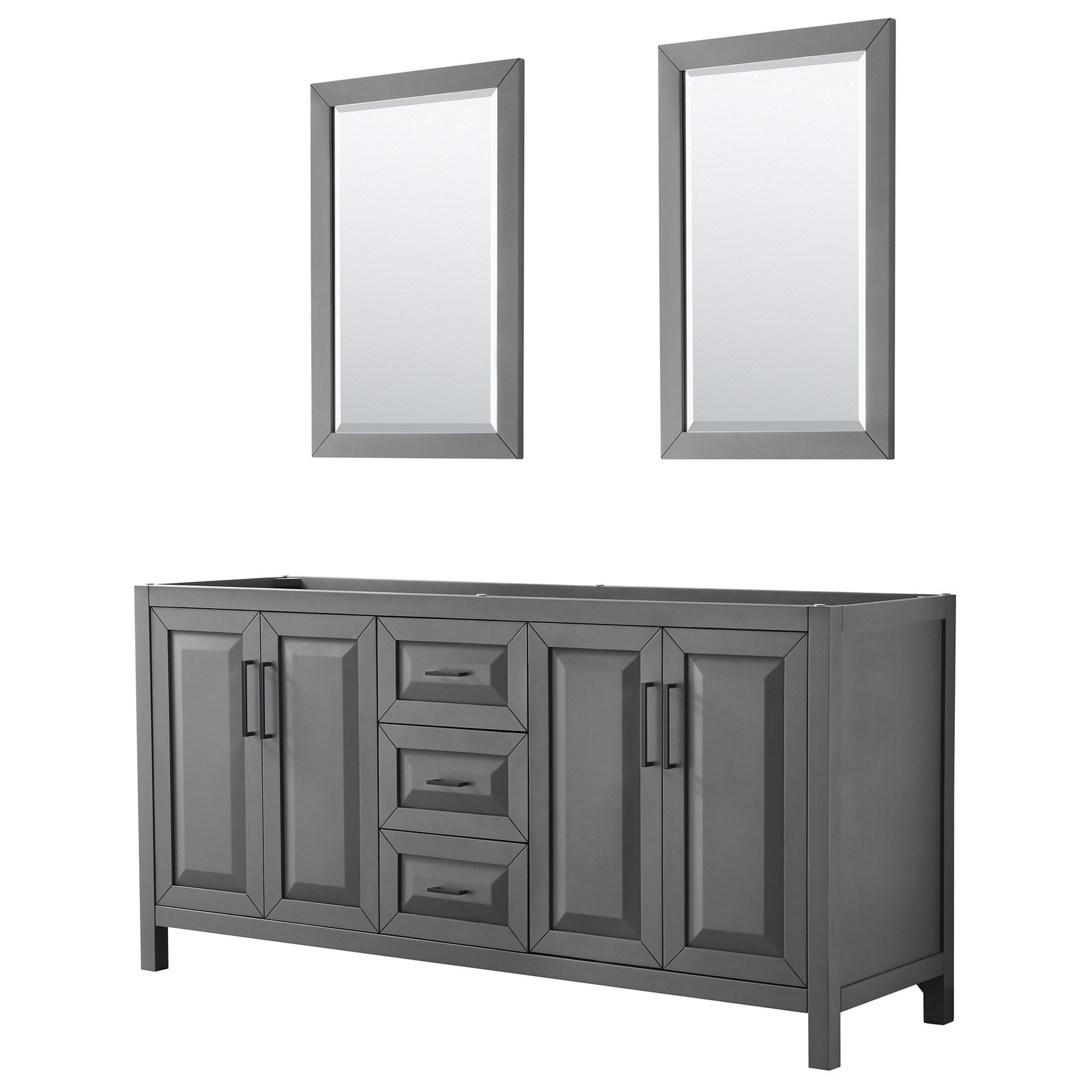 Wyndham Collection WCV252572DCXSXXM24 Daria 71″ Double – Dark Gray / Matte Black