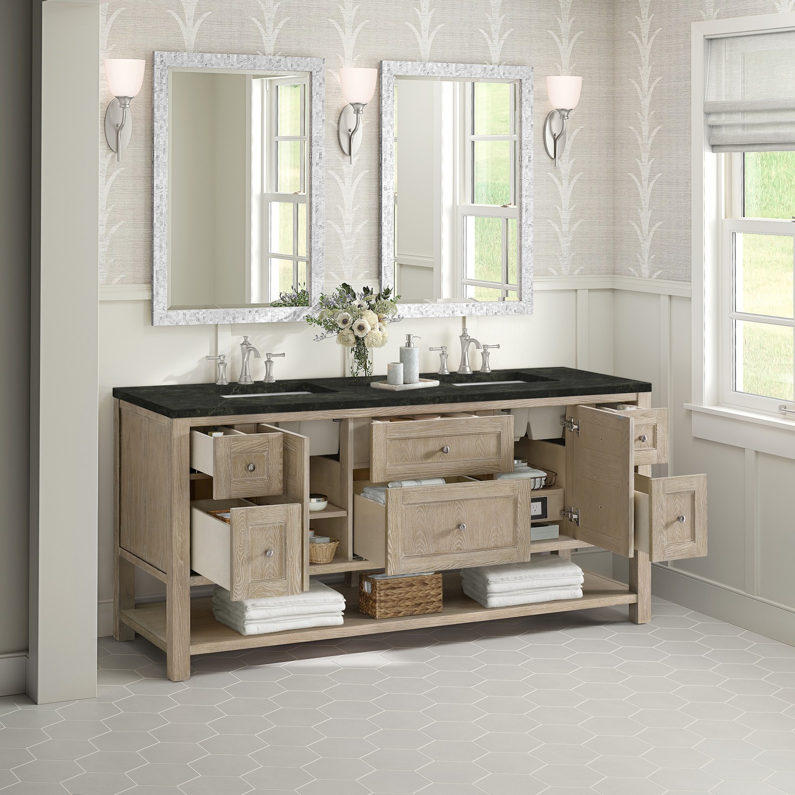 James Martin Vanities 330-V72-3PHT Breckenridge 72″ – Serenity Blue