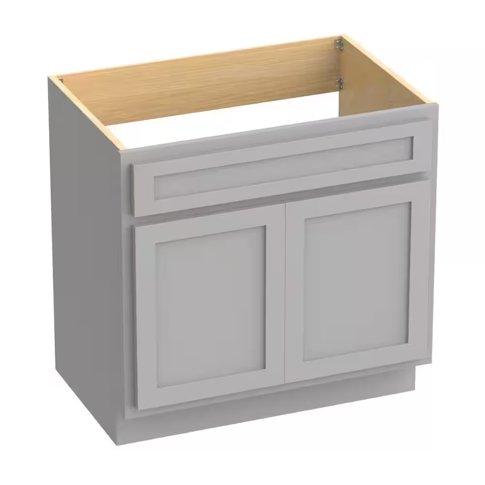 36 In. W X 21 In. D X 32.5 In. H 2-Doors Bath Vanity Cabinet Only in Gray (Unass