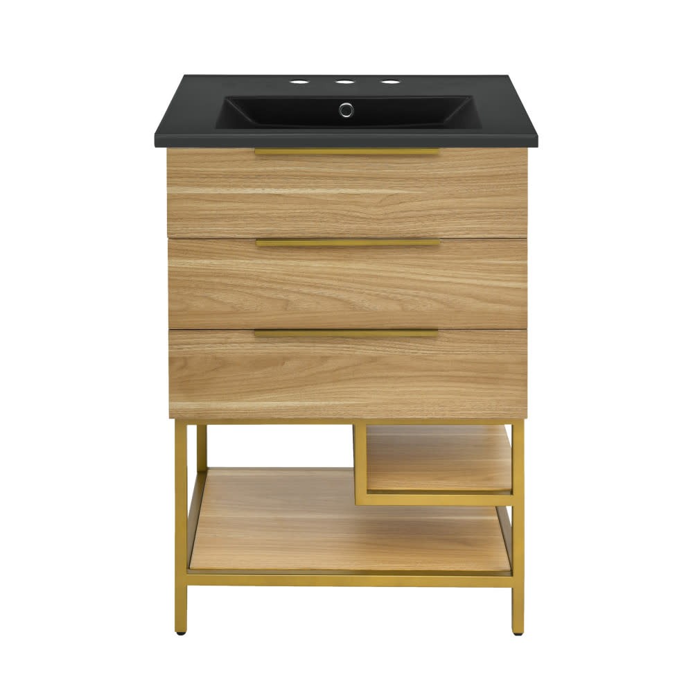 Swiss Madison SM-BV380-3MB Carre 24″ – Golden Oak / Matte Black