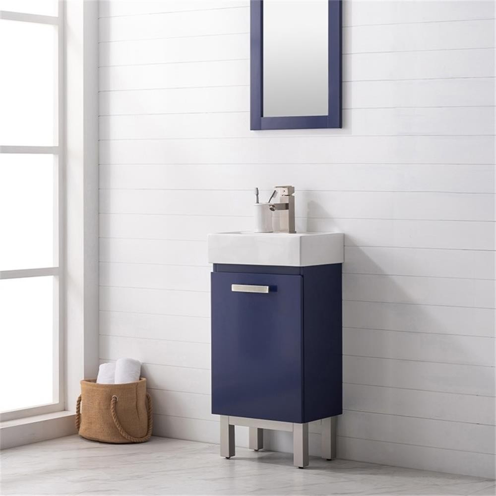 Design Element Stella 16.5″ Wood Single Sink Vanity in Blue